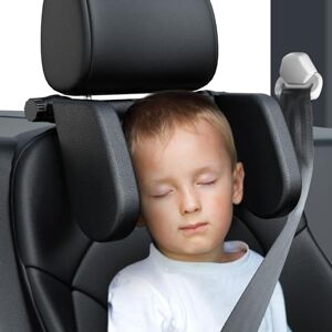 JZCreater Oreiller d'appui-tête de siège de voiture, support de tête et de cou avec coussin en mousse, coussin de siège de qualité supérieure, réglable à 360 degrés, pour enfants et adultes, noir - Publicité