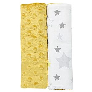 TupTam Coussin de Ceinture de Voiture Enfants lot de 2, Jaune/étoiles Jaune Blanc - Publicité