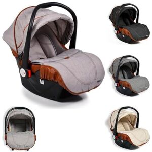 Moni , siège bébé Alma, groupe 0+ (0-13 kg) adaptateur, couvre-pieds, toit, coloris:gris clair - Publicité