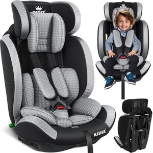 KIDIZ ® Siège auto pour enfant   Siège auto nacelle   9 kg 36 kg 1-12 ans   Groupe 1/2 / 3   Siège auto universel   Homologué selon la norme ECE R129/03, avec Isofix   6 couleurs différentes, Gris - Publicité