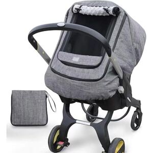 BigHippo Housses de siège de voiture pour bébés, garçons et filles, imperméable, coupe-vent, anti-coups de pied avec fenêtre en maille respirante, mélange de gris - Publicité