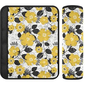 innewgogo Lot de 2 housses de sangle de siège de voiture pour bébé et enfant Motif fleurs jaunes - Publicité