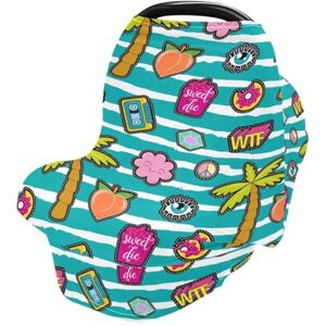 Mnsruu Écharpe d'allaitement motif palmier dessin animé, housse de siège de voiture pour bébés, nourrissons, extensible, douce, respirante, multi-usages, cadeau pour garçons et filles - Publicité