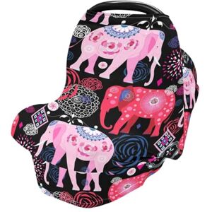 Mnsruu Couverture d'allaitement en forme d'éléphant mignon, housse de siège de voiture pour bébés, nourrissons, extensible, douce, respirante, multi-usages, cadeau pour garçons et filles - Publicité