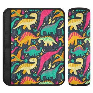 innewgogo Lot de 2 housses de sangle de siège de voiture pour bébé et enfant Motif dinosaure Rouge/jaune - Publicité