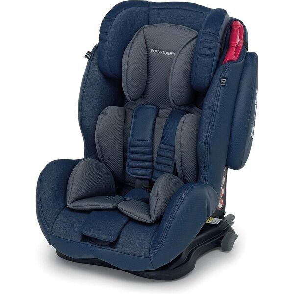 foppapedretti 9700386303 seggiolino auto 9-36 kg isofix / 9 mesi - 12 anni / 76-150 cm / gruppo 1-2-3 /conforme ece r44, sistema protezione impatto laterale colore jeans isodinamyk