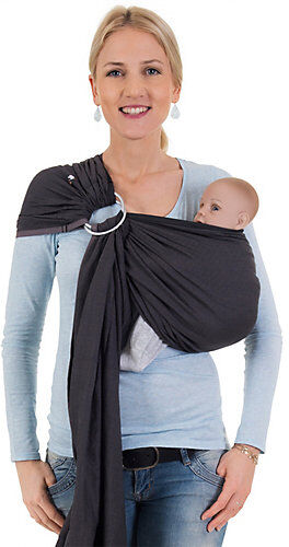 Hoppediz Babytragetuch Ring-Sling, London, grau