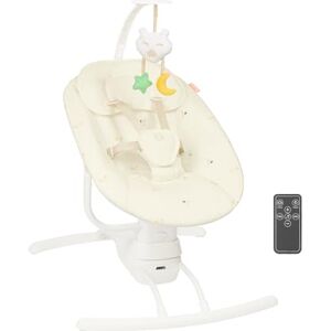 Aomdom balancelle bebe electrique,transat bébé e pour enfants jusqu'à 9 kg  de poids,avec télécommande et wireless pour Style de contrôle APP,balancelle  bébé avec harnais de sécurité 5 points en destockage et reconditionné