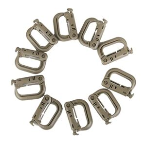 BESPORTBLE 10 Pièces D-Ring Verrouillage Pour Sangle Tan Verrouillage D-Ring Boucles Ressorts D-Ring Grimloc Verrouillage Mousqueton - Publicité