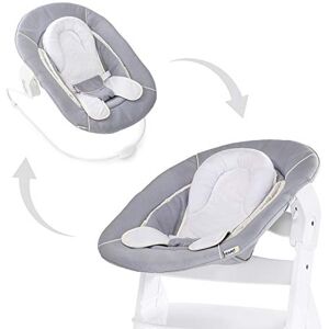 Hauck Transat Bebe Alpha Bouncer 2en1 Compatible Chaise Haute Bébé Alpha+ et Beta+, Également Balancelle, de la Naissance à 9 kg, Reducteur Nouveau Né, Stretch Grey - Publicité