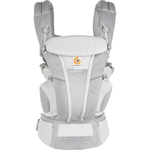 Ergobaby Porte-Bébé  Omni Breeze pour nouveau-nés, de la naissance à 20,4 kg, porte-bébé ergonomique 4 positions en Mesh SoftFlex™ pour portage ventral, sur le côté et dans le dos (Pearl Grey) - Publicité