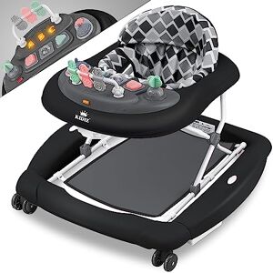 KIDIZ ® Trotteur Babywalker 4 en 1 Chariot d'éveil et de marche Trotteur fonction basculante Transat avec roulettes, lumière, musique, aire de jeu Table à manger Trotteur Pliable - Publicité