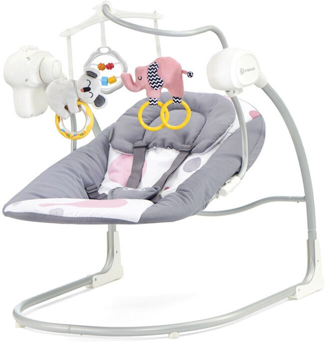 KinderKraft Παιδικό Ρηλάξ - Κούνια 2 σε 1 Χρώματος Ροζ KinderKraft Minky Swing KKBMINKYPNK000