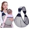 FIBOUND 1 x babydrager, draagbare babydrager voor peuters, zachte babydrager van mesh, met verstelbare schouderriem, geschikt voor baby's van 0 tot 36 maanden (grijs)