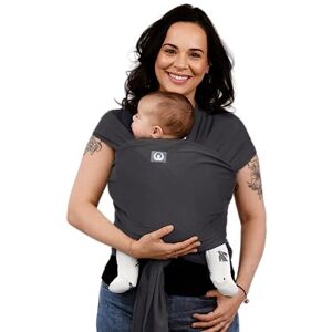 48.Gco-Org-Graphite Gaia Baby Wrap Newborn Baby Sling Carrier Premium Supersoft Organic Cotton Fabric Certified Hip Healthy Graphite