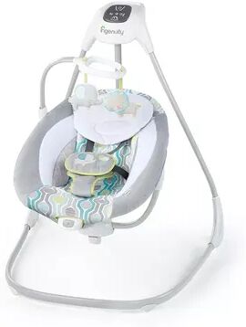 Ingenuity SimpleComfort Baby Electric Soothing Swing Swivel Rocker, Everston, Grey