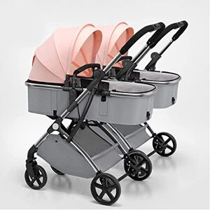 MEHWSUR Poussette landau for jumeaux Poussette jumelle compacte et confortable, poussette double for bébé avec siège en tandem, auvent surdimensionné, poussette parapluie tandem for filles garçons (Color :