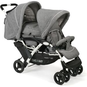 CHIC4BABY Geschwisterwagen »Duo, Melange grau«, mit feststellbaren... Melange grau-weiss