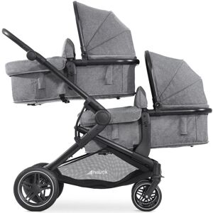 Hauck Geschwisterwagen »Atlantic Twin, melange grey«, 30 kg, mit schwenk- und... melange grey