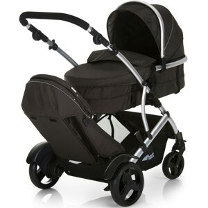 Hauck Geschwisterwagen »Duett 2 black«, 15 kg, mit Regenschutz, Kinderwagen black