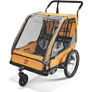 Allen Sports Hi-Viz Fahrradanhänger und Kinderwagen für 2 Kinder orange, Modell ES2-O