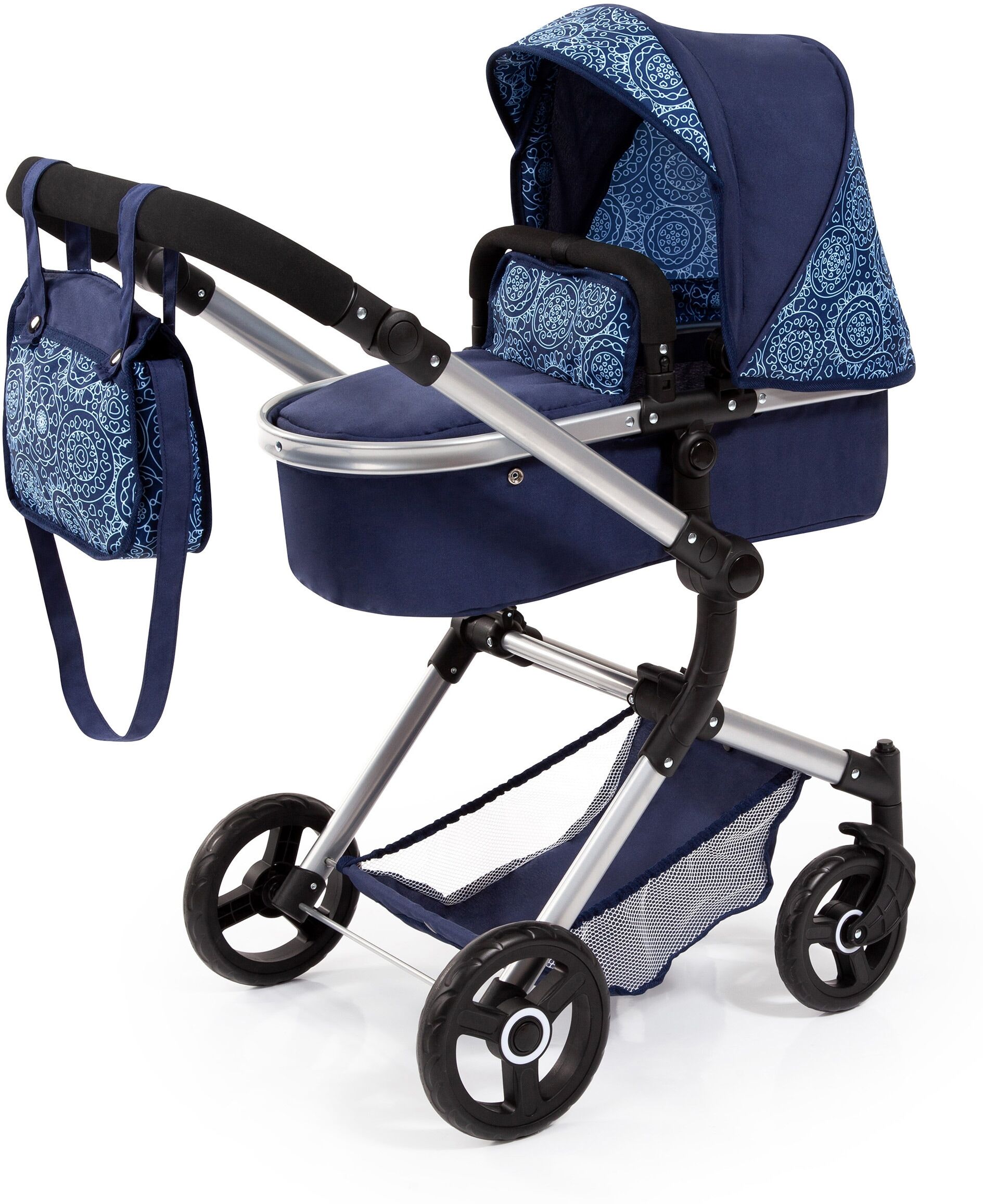 Bayer Kombi-Puppenwagen »Vario, Blau«, inkl. Wickeltasche blau