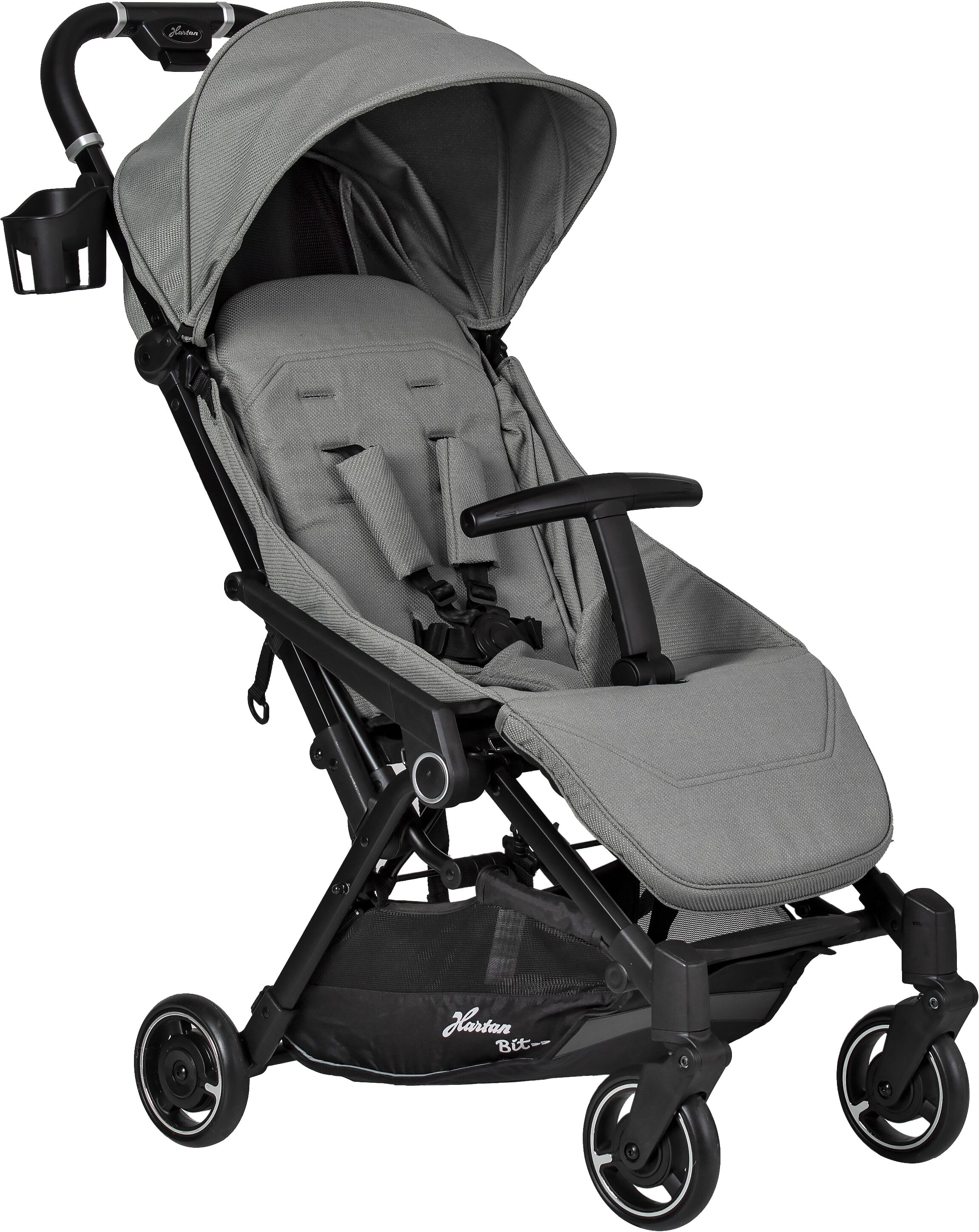 Kinder-Buggy HARTAN "Bit - Buggy 1" grau (stone) Baby Kinderwagen Kinderbuggys mit Regenschutz & Cupholder