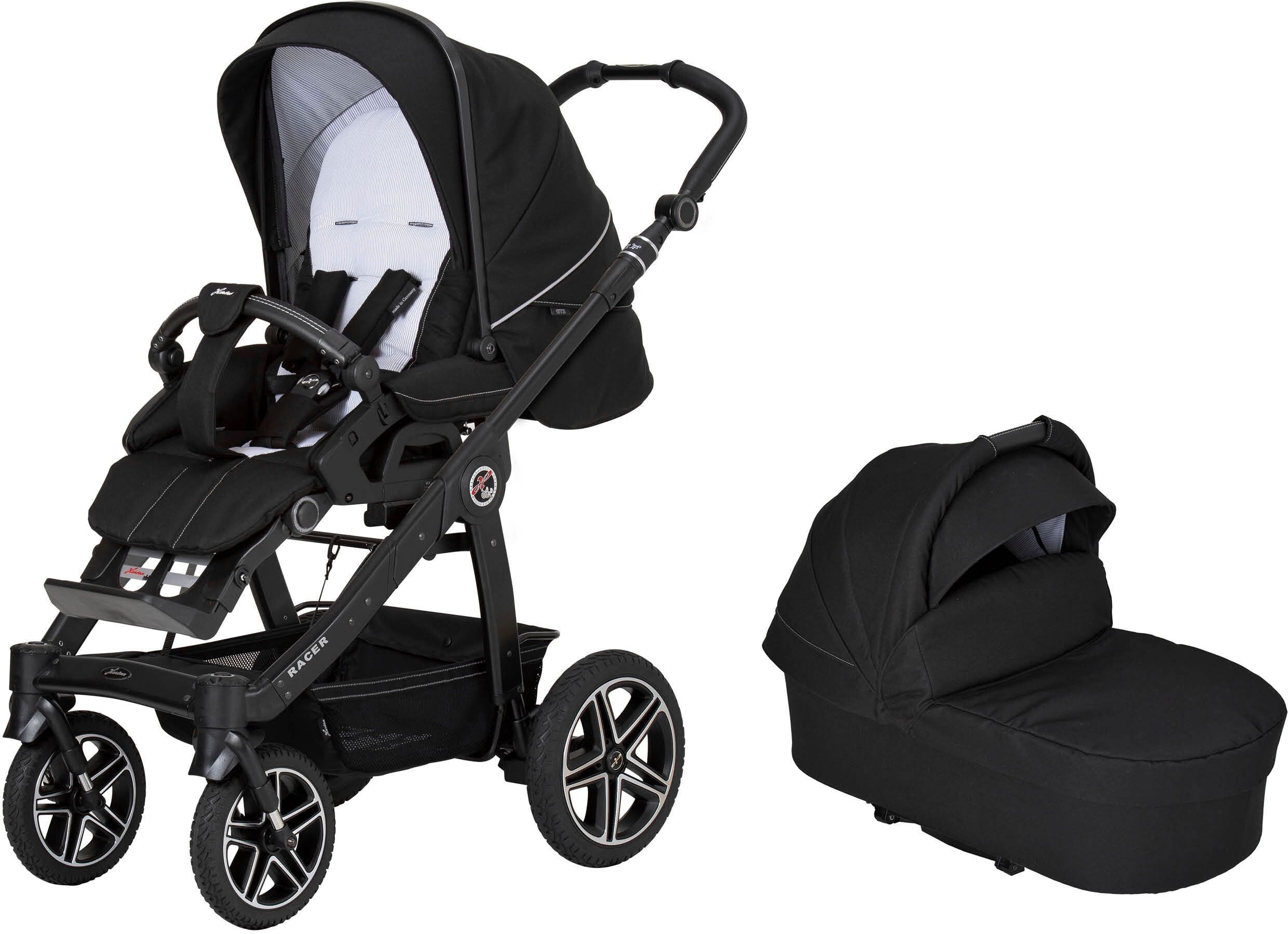 Kombi-Kinderwagen HARTAN "Racer GTS - Casual Collection" schwarz (black pinstripe) Baby Kinderwagen Kombikinderwagen mit Falttasche Trend; Made in Germany