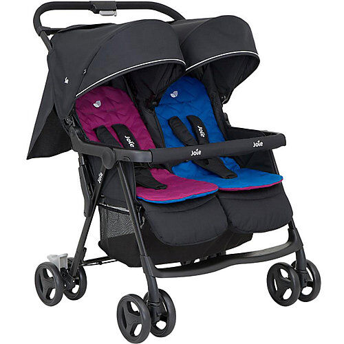 Joie Zwillingsbuggy AireTwin inkl. Regenverdeck, Rosy & Sea rosa/blau