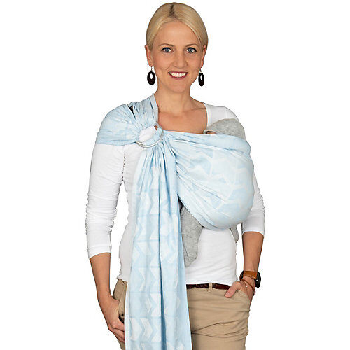 Hoppediz Babytragetuch Ring-Sling, Jacquard, Amsterdam aqua hellblau