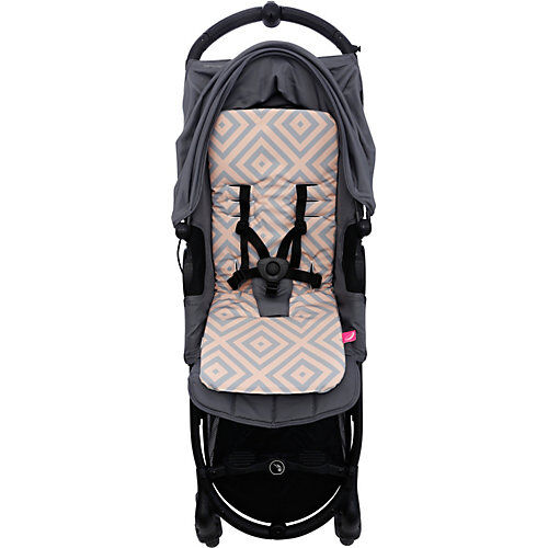 Motherhood Auflage Kinderwagen aus Softshell und Baumwolle, Anti-Stoß mit Memory Foam - Quadrate apricot  Kinder