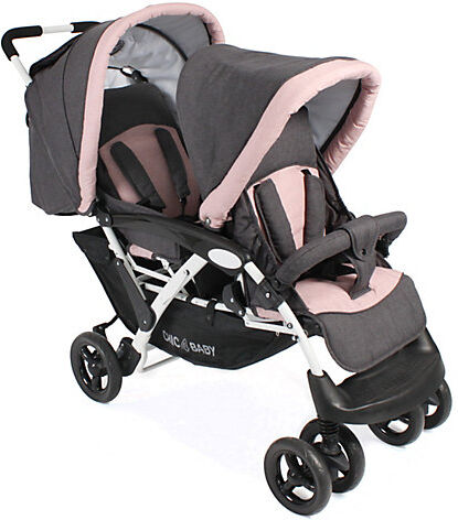 Chic 4 Baby Zwillings- & Geschwisterwagen Duo, anthrazit/rosa