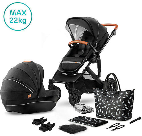 Kinderkraft Kombi Kinderwagen Prime 2020, 2in1, inkl. Mommy Bag, schwarz