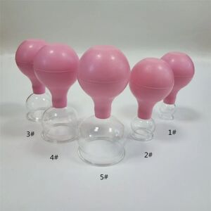 Glas Vakuum Cupping Cups Familie Vakuum dåser Pink