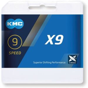 Kmc X9 9-Speed Kæde, 114 Link - Grå