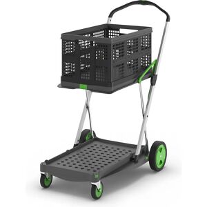 kaiserkraft Carrito plegable CLAX, con caja plegable de 46 l, Green Edition