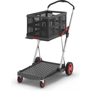 kaiserkraft Carrito plegable CLAX, con caja plegable de 46 l, Red Edition