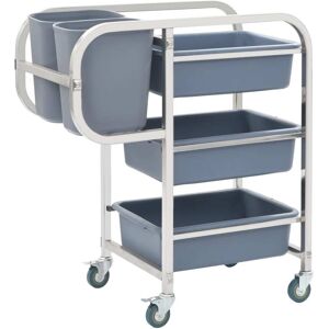 vidaXL Carrito de cocina con recipientes de plástico 82x43,5x93 cm