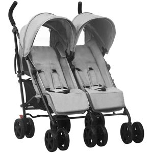 vidaXL Carrito para gemelos de acero gris claro