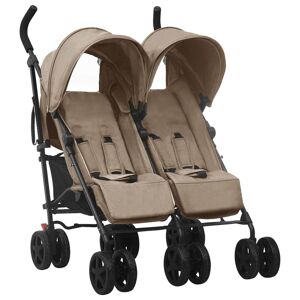 vidaXL Carrito para gemelos de acero gris taupe