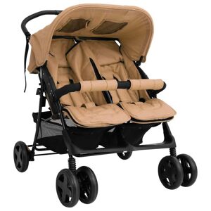 vidaXL Carrito para gemelos de acero gris taupé