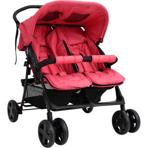 vidaXL Carrito para gemelos de acero rojo