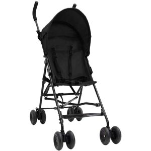 vidaXL Silla de paseo de bebé acero antracita y negro