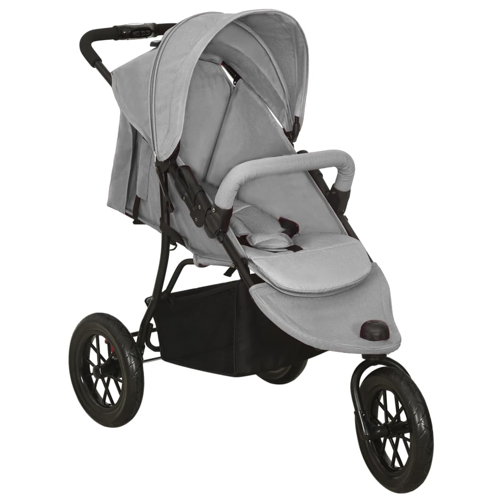 vidaXL Carrito de bebés de acero gris claro