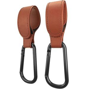 Crochets De Poussette En Cuir - Clips Primés Pour Sacs De Poussette Pour Votre Poussette, Landau Ou Poussette (2pcs, Marron) - Publicité