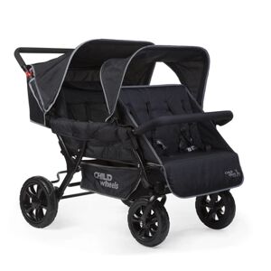 CHILDHOME Poussette quadruple 4 places Childwheels Two by Two 4 Children noir