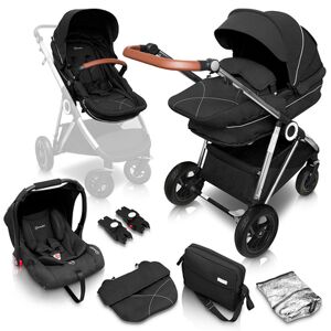 babyGO Poussette trio combinee 3en1 Halime Air Silver Anthracite