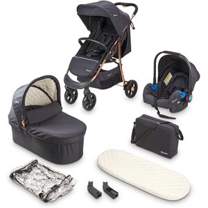 babyGO Poussette trio combinee 3en1 Black Rosegold