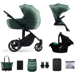 Kinderkraft Poussette trio combinée 3en1 Prime2 Mink Pro Dark Green