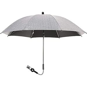 XUEYEDI Parapluie Pour Landau Pour Bébé, Poussette Pour Fauteuil Roulant, Poussette Pour Bébé, Parasol, Pluie, Auvent Extensible, Porte-parapluie, Pince À Clip,Gris,75 Cm,Serene16 - Publicité